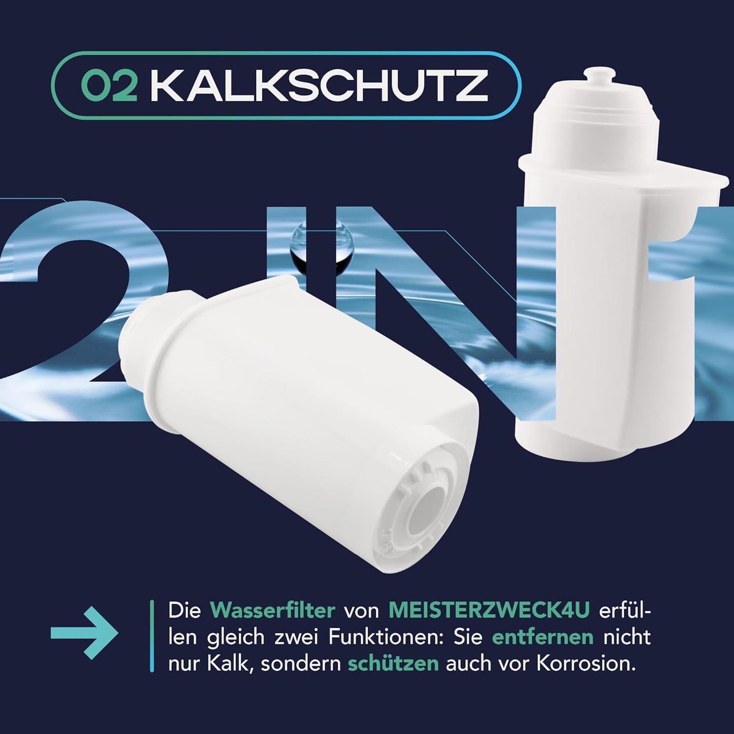 MEISTERZWECK4U Pflege-Set für Kaffeevollautomaten: 3x Wasserfilter, 2x Entkalker, 1x Reiniger, 1x Bürste - Optimal für Siemens EQ, Bosch, Supresso