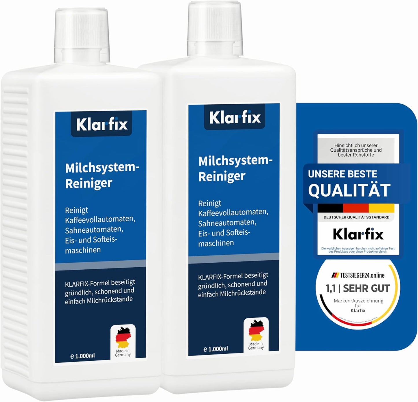 Milchsystem-Reiniger | Entfernt Milchfett, Milcheiweiß & Milchrückstände | Für Kaffeevollautomaten, Milchaufschäumer & Eismaschinen | Für alle Marken (2x 1.000ml)