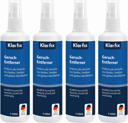 Geruch-Entferner | Neutralisiert hartnäckige Gerüche mit 2-Phasen-Wirkung für Haushalt, Auto, Textilien, Haustiere | Hundeurin/Katzenurin Entferner | Porentiefe Reinigung (4x 125ml)
