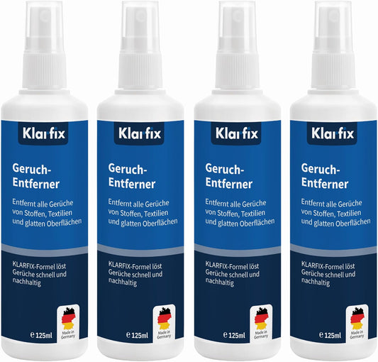 Geruch-Entferner | Neutralisiert hartnäckige Gerüche mit 2-Phasen-Wirkung für Haushalt, Auto, Textilien, Haustiere | Hundeurin/Katzenurin Entferner | Porentiefe Reinigung (4x 125ml)