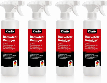 Backofenreiniger | Intensivreiniger gegen Fett, Eiweiß & Verkrustungen | Für Backöfen, Herdplatten, Dunstabzugshauben & Grills | Schonend zu Edelstahl & Emaille | Made in Germany (4x 500ml)