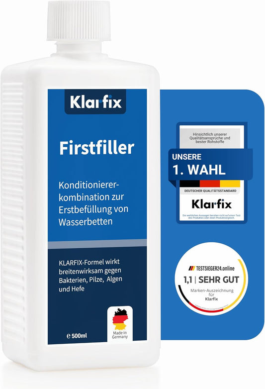 Firstfiller (500ml) für Erstbefüllung von Wasserbetten | Hochwirksam gegen Bakterien, Algen & Pilze | Extra starker Schutz für Wassermatratzen I Wasserbett-Pflege (1x 500ml)