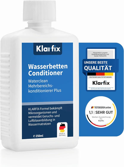 Waterclean Mehrbereichskonditionierer Plus | Bekämpft Mikroorganismen und verhindert Geruchs- und Luftblasenbildung in Wassermatratzen (1x 250ml)