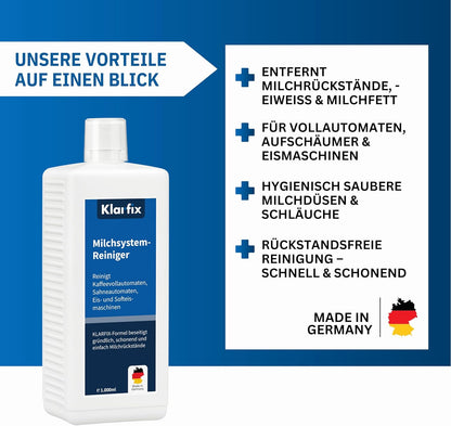 Milchsystem-Reiniger | Entfernt Milchfett, Milcheiweiß & Milchrückstände | Für Kaffeevollautomaten, Milchaufschäumer & Eismaschinen | Für alle Marken (1x 1.000ml)