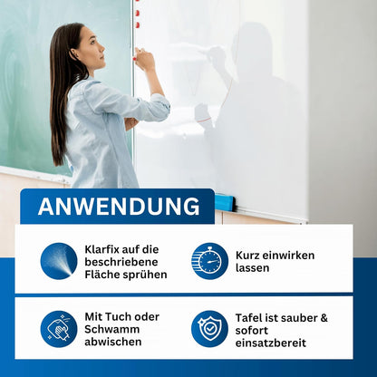 Whiteboard-Reiniger für Flipcharts, Magnettafeln, Planungstafeln & Whiteboards | Entfernt Marker- & Stift-Rückstände rückstandslos | Schnelltrocknend | Made in Germany (4x 250ml)