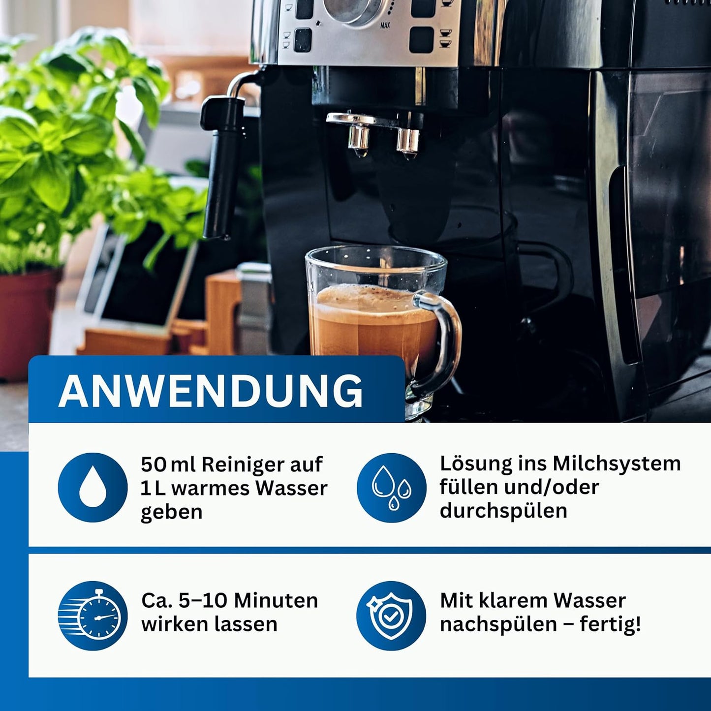 Milchsystem-Reiniger | Entfernt Milchfett, Milcheiweiß & Milchrückstände | Für Kaffeevollautomaten, Milchaufschäumer & Eismaschinen | Für alle Marken (2x 1.000ml)