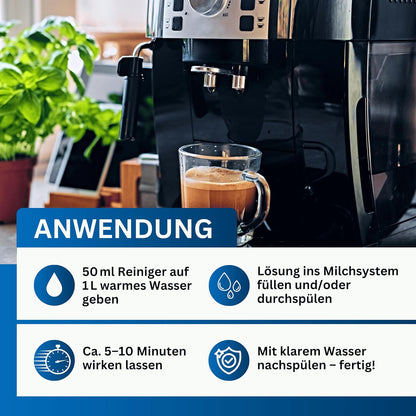 Milchsystem-Reiniger | Entfernt Milchfett, Milcheiweiß & Milchrückstände | Für Kaffeevollautomaten, Milchaufschäumer & Eismaschinen | Für alle Marken (2x 1.000ml)
