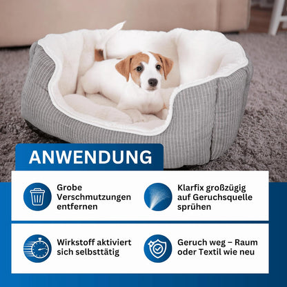 Geruch-Entferner | Neutralisiert hartnäckige Gerüche mit 2-Phasen-Wirkung für Haushalt, Auto, Textilien, Haustiere | Hundeurin/Katzenurin Entferner | Porentiefe Reinigung (4x 125ml)