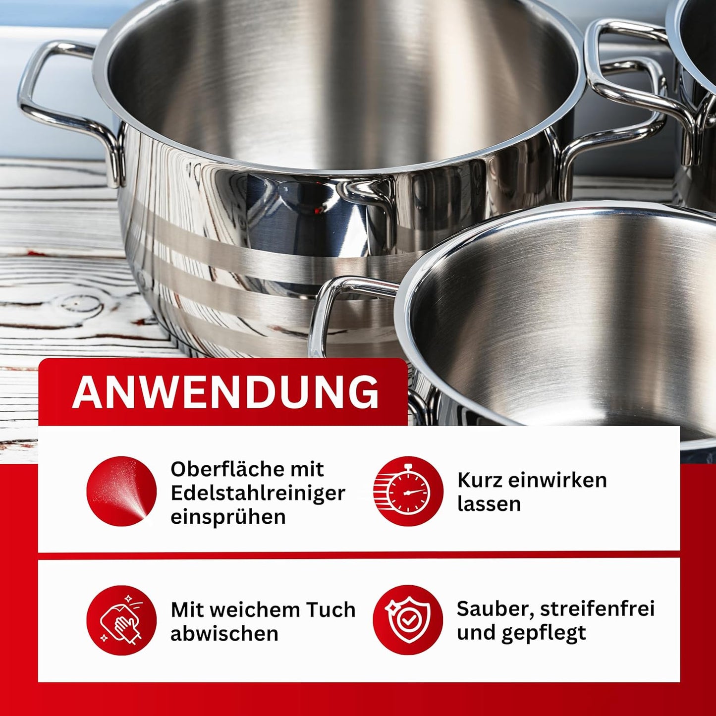 Edelstahlreiniger 500 ml | Fettlöser für Grill, Spüle, Dunstabzug & Küche | Für alle Edelstahl-Oberflächen | Entfernt Verkrustungen & Fingerabdrücke | Made in Germany (1x 500ml)