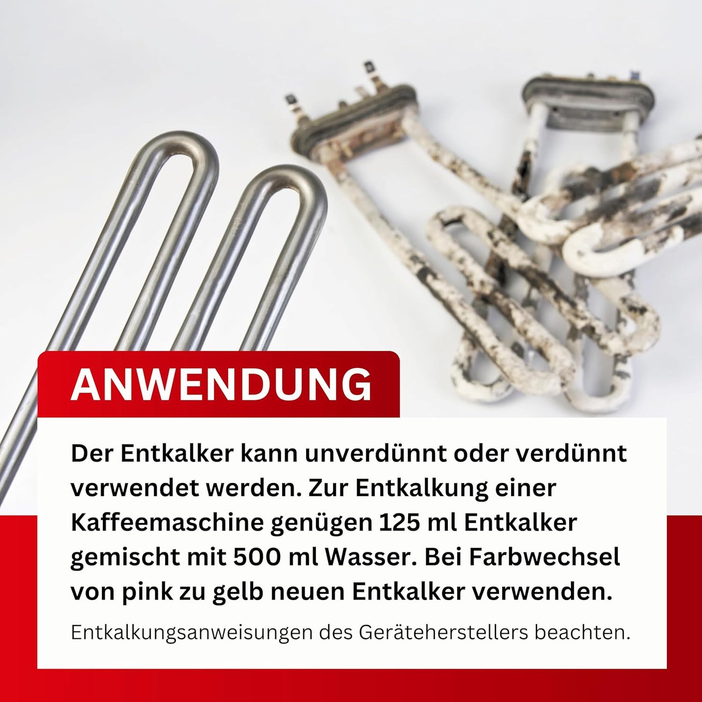 Universal-Entkalker mit Farbindikator | Hochwirksamer Entkalker für alle Haushaltsgeräte mit Wasserkontakt mit Farbindikator | Universell einsetzbar und materialschonend (4x 500 ml)