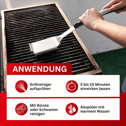 Grillreiniger | Spezialreiniger zur Grill-Reinigung nach dem Grillen | Profi-Reiniger für Gas-, Holzkohle- und Elektrogrill | Grillrost Reiniger (2x 500ml)