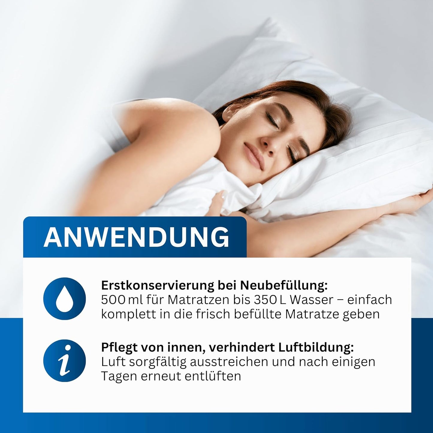 Firstfiller (500ml) für Erstbefüllung von Wasserbetten | Hochwirksam gegen Bakterien, Algen & Pilze | Extra starker Schutz für Wassermatratzen I Wasserbett-Pflege (4x 500ml)