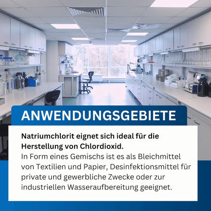 Natriumchlorit 25 % | Starkes Oxidationsmittel zur Herstellung von Chlordioxid | Für Wasseraufbereitung, Desinfektion & Bleichmittel | Technisches Konzentrat (4x 500ml)