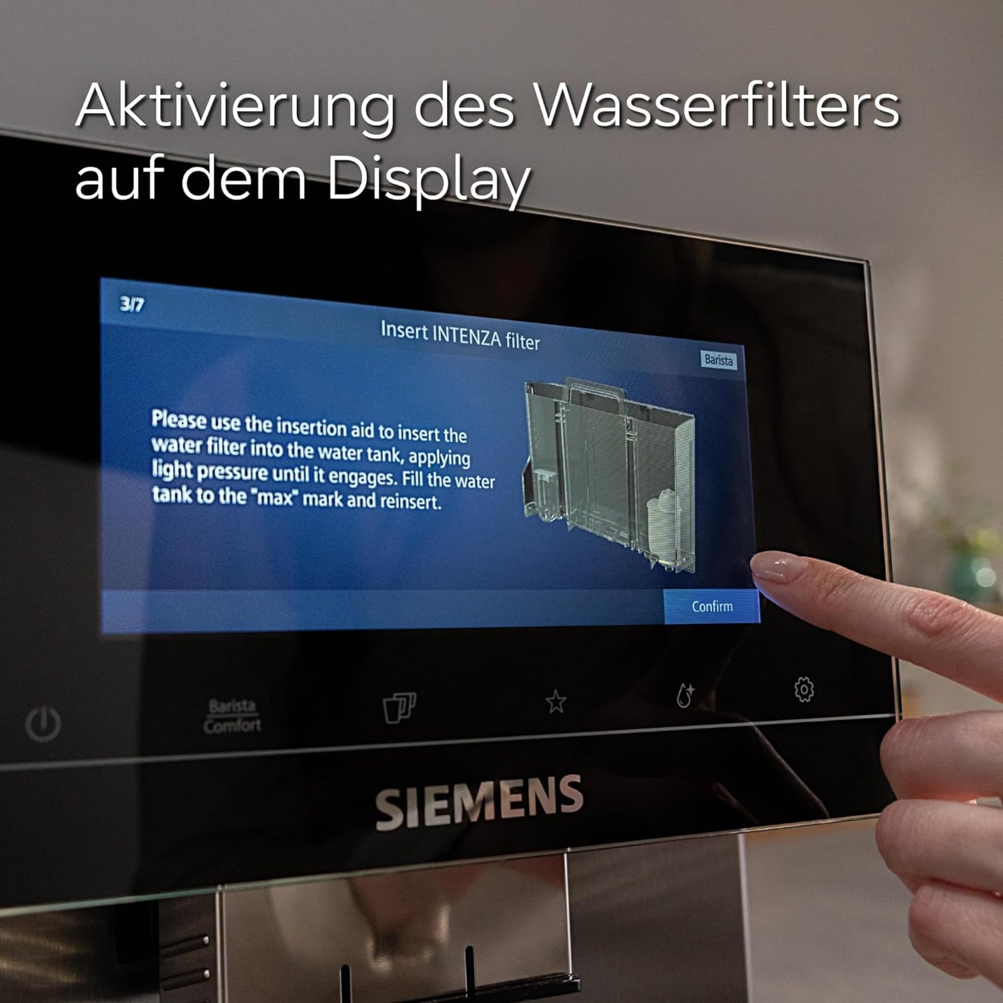 SIEMENS Wasserfilter BRITA INTENZA TZ70063A, Zubehör für Geeignet für alle Kaffeevollautomaten der EQ. Reihe: EQ.300, EQ.500, EQ.6, EQ.700, EQ.9 Plus sowie Einbauvollautomaten