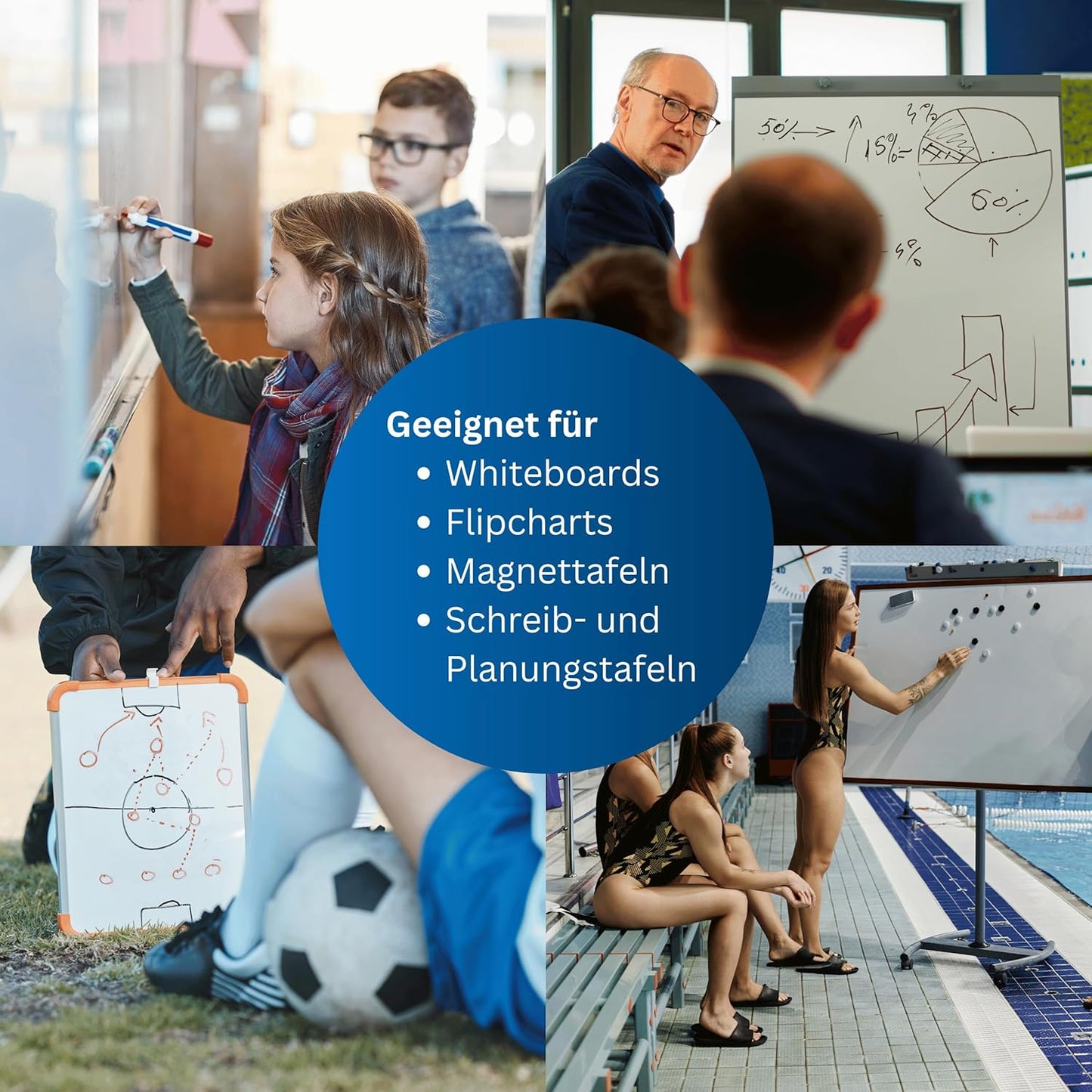 Whiteboard-Reiniger für Flipcharts, Magnettafeln, Planungstafeln & Whiteboards | Entfernt Marker- & Stift-Rückstände rückstandslos | Schnelltrocknend | Made in Germany (2x 250ml)