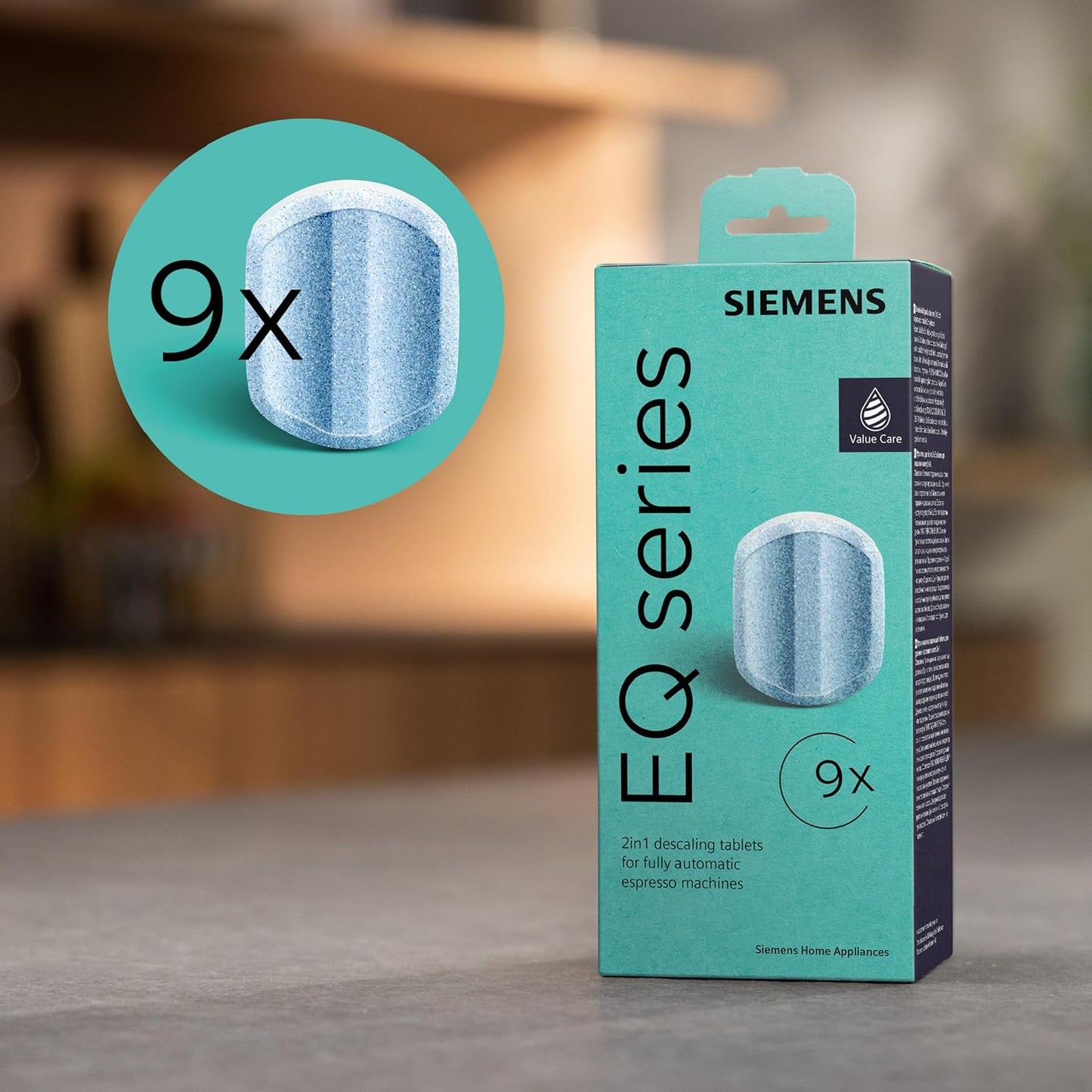 Siemens Entkalkungstabletten TZ80032A - 9 Stück für EQ Kaffeevollautomaten | Schutz & Aroma