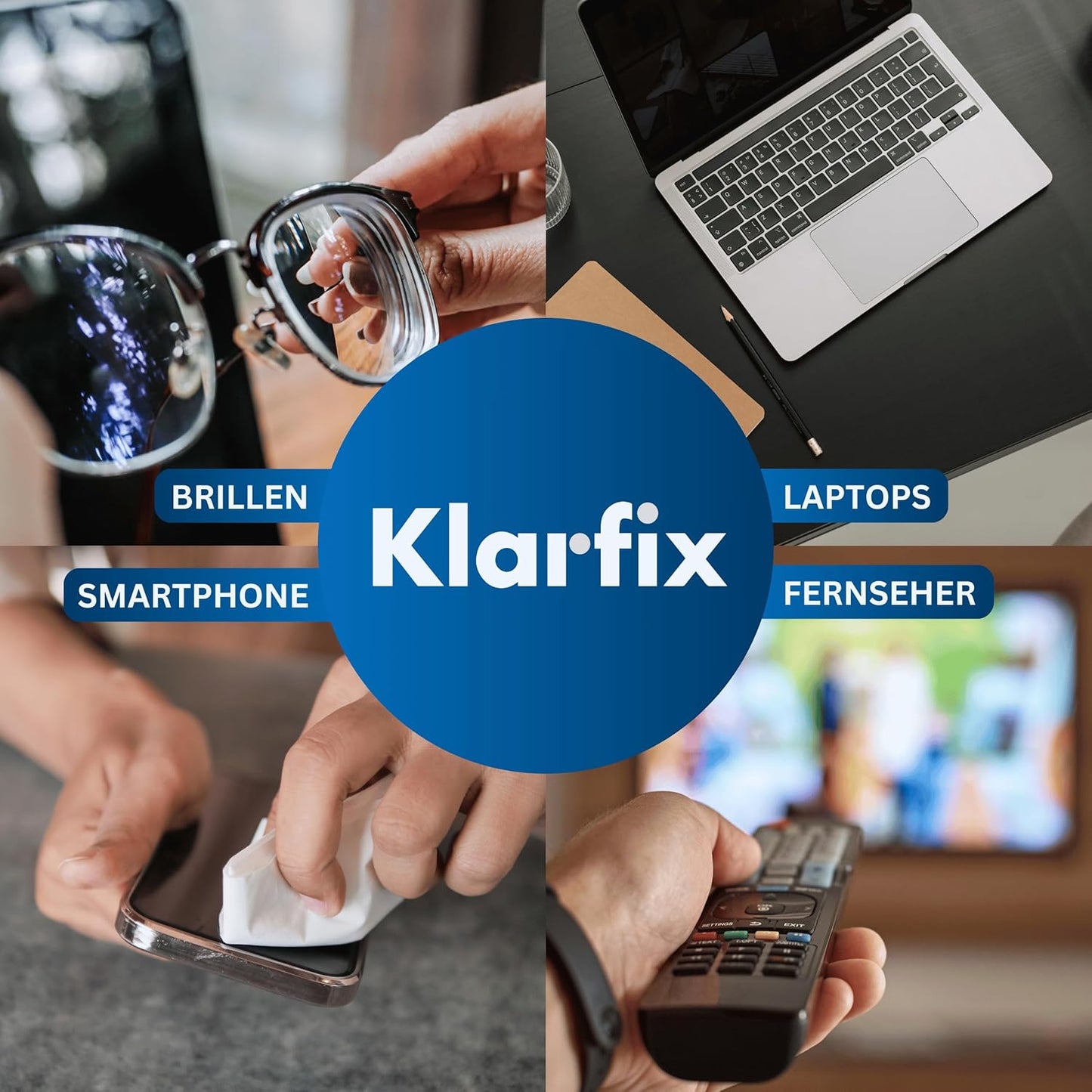 Display- & Brillen-Reiniger | Spezial-Reiniger für streifenfreie Sauberkeit auf Brillen, Smartphones, Tablets, Laptops & Displays | Für unterwegs & zuhause | Made in Germany (1x 125ml)