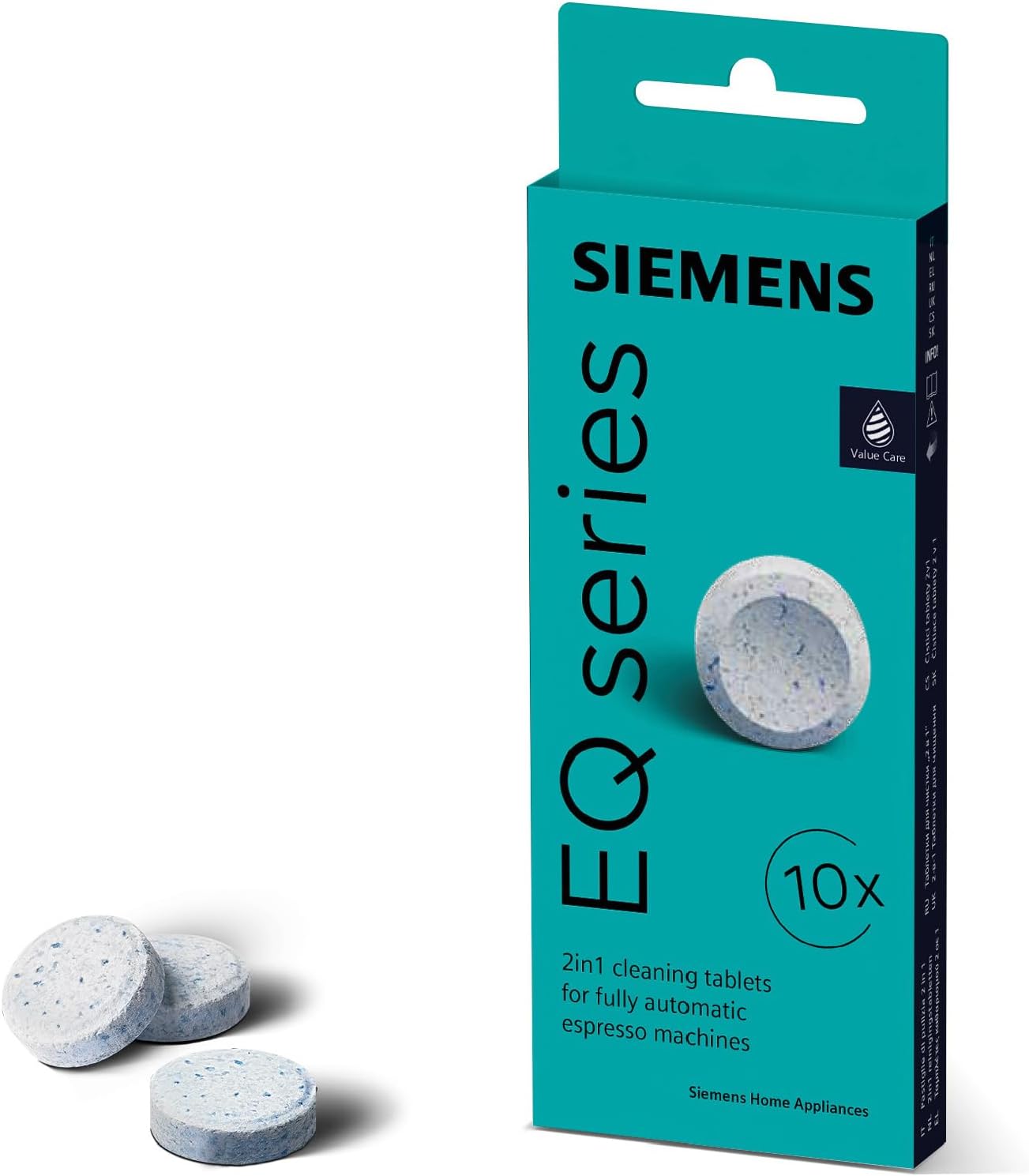 SIEMENS TZ80001A 10 Stück Reinigungstabletten für alle Kaffeevollautomaten der EQ. Series