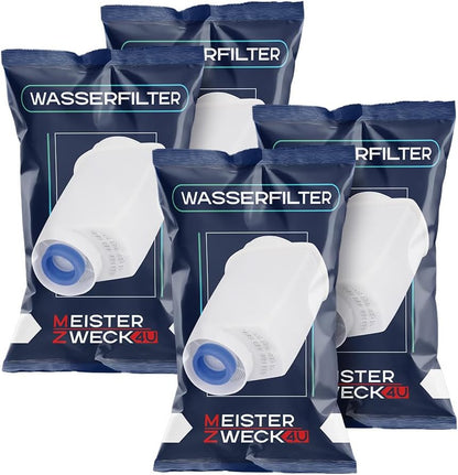 MEISTERZWECK4U - 4 Stück Ersatz Wasserfilter für Siemens EQ-Series, Supresso & Bosch Kaffeevollautomaten - Brita Intenza Filtersystem - Filterpatrone für Kalkschutz, Geruchs & Geschmacksverbesserung