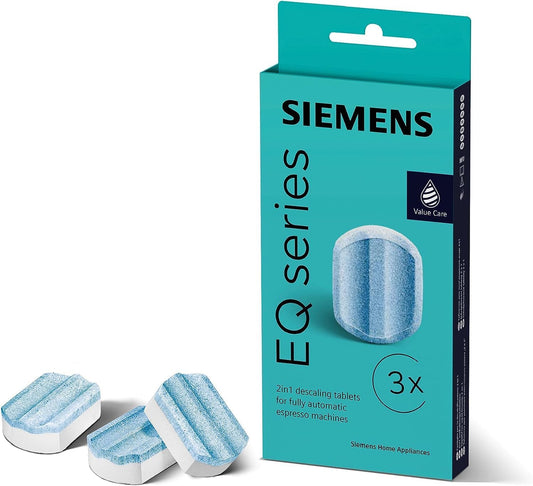 SIEMENS TZ80002A: 3 Entkalkungstabletten für Kaffeevollautomaten (EQ, surpresso)
