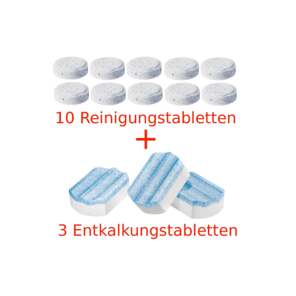 Siemens TZ80001: 10 Reinigungstabletten + 3 Entkalkungstabletten für Kaffeevollautomaten der EQ-Serie