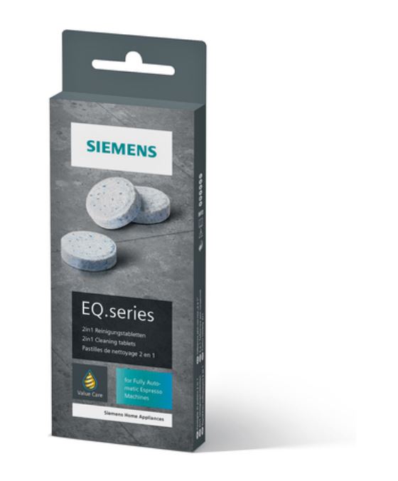 SIEMENS TZ80001A 10 Stück Reinigungstabletten für alle Kaffeevollautomaten der EQ. Series