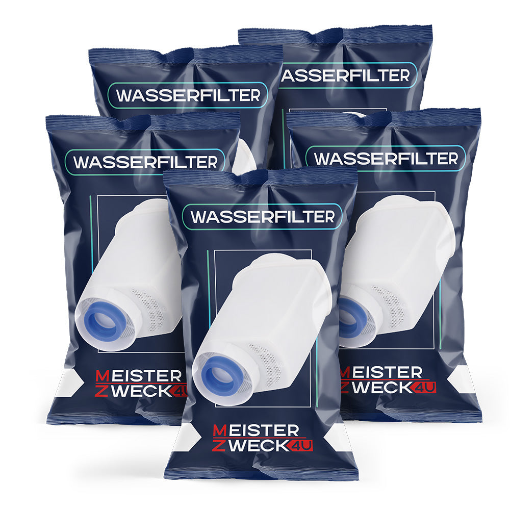 MEISTERZWECK4U - 5 Stück Ersatz Wasserfilter für Siemens EQ-Series, Supresso & Bosch Kaffeevollautomaten - Brita Intenza Filtersystem - Filterpatrone für Kalkschutz, Geruchs & Geschmacksverbesserung