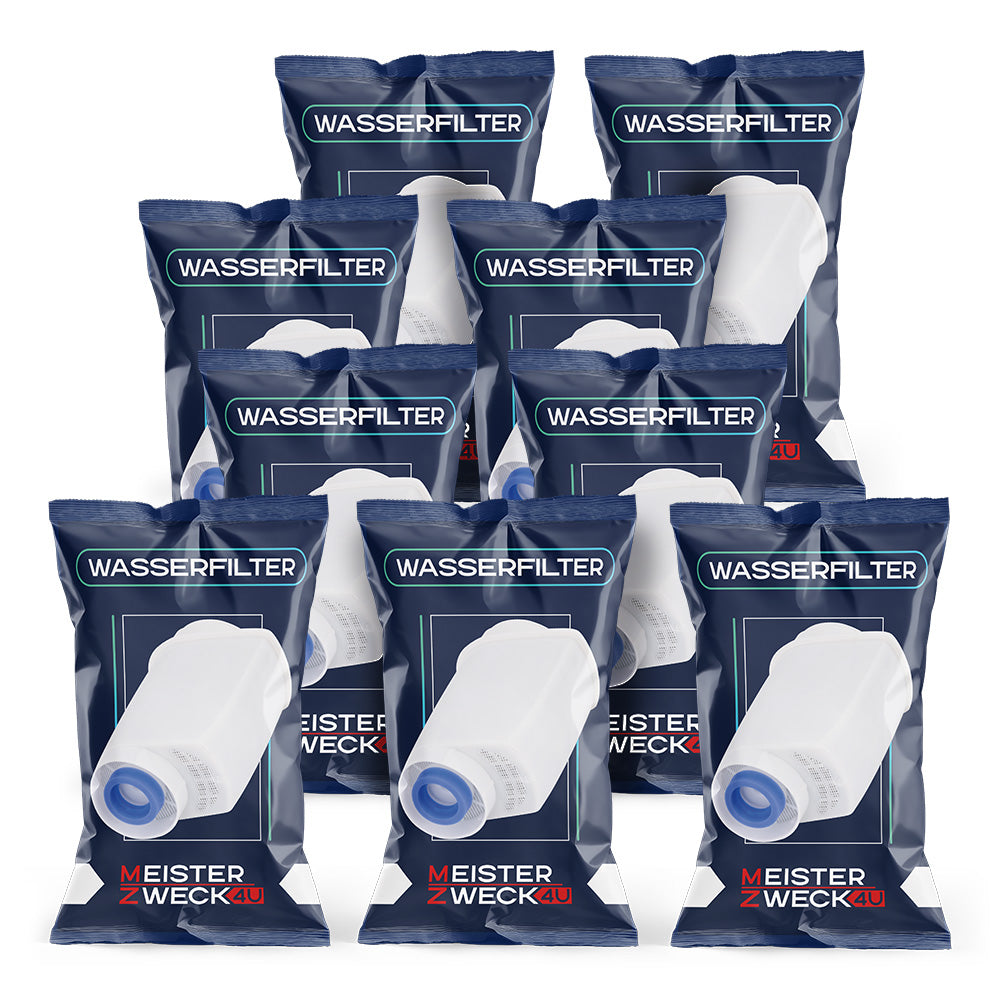 MEISTERZWECK4U - 9 Stück Ersatz Wasserfilter für Siemens EQ-Series, Supresso & Bosch Kaffeevollautomaten - Brita Intenza Filtersystem - Filterpatrone für Kalkschutz, Geruchs & Geschmacksverbesserung