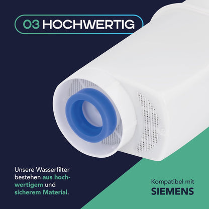 MEISTERZWECK4U - 7 Stück Ersatz Wasserfilter für Siemens EQ-Series, Supresso & Bosch Kaffeevollautomaten - Brita Intenza Filtersystem - Filterpatrone für Kalkschutz, Geruchs & Geschmacksverbesserung